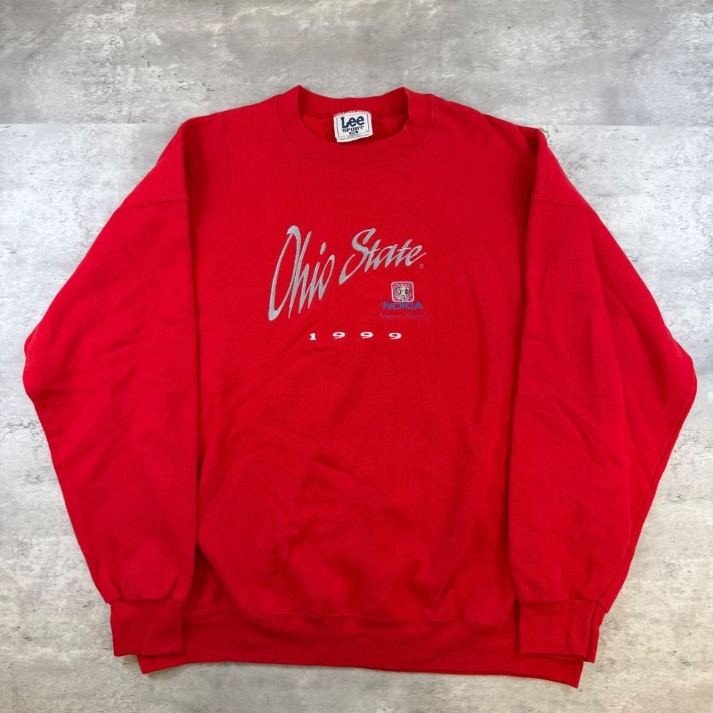 Vintage Lee Sport Ohio State Buckeyes 1999 Sugar Bowl Red Sweatshirt 2XL USA